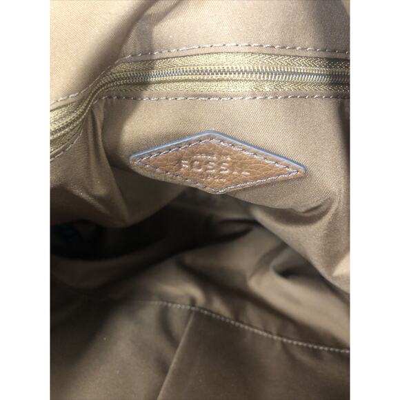 Fossil Blue White Pebbled Leather‎ Large Shopper Tote Shoulder Bag Purse Handbag - Picture 6 of 7